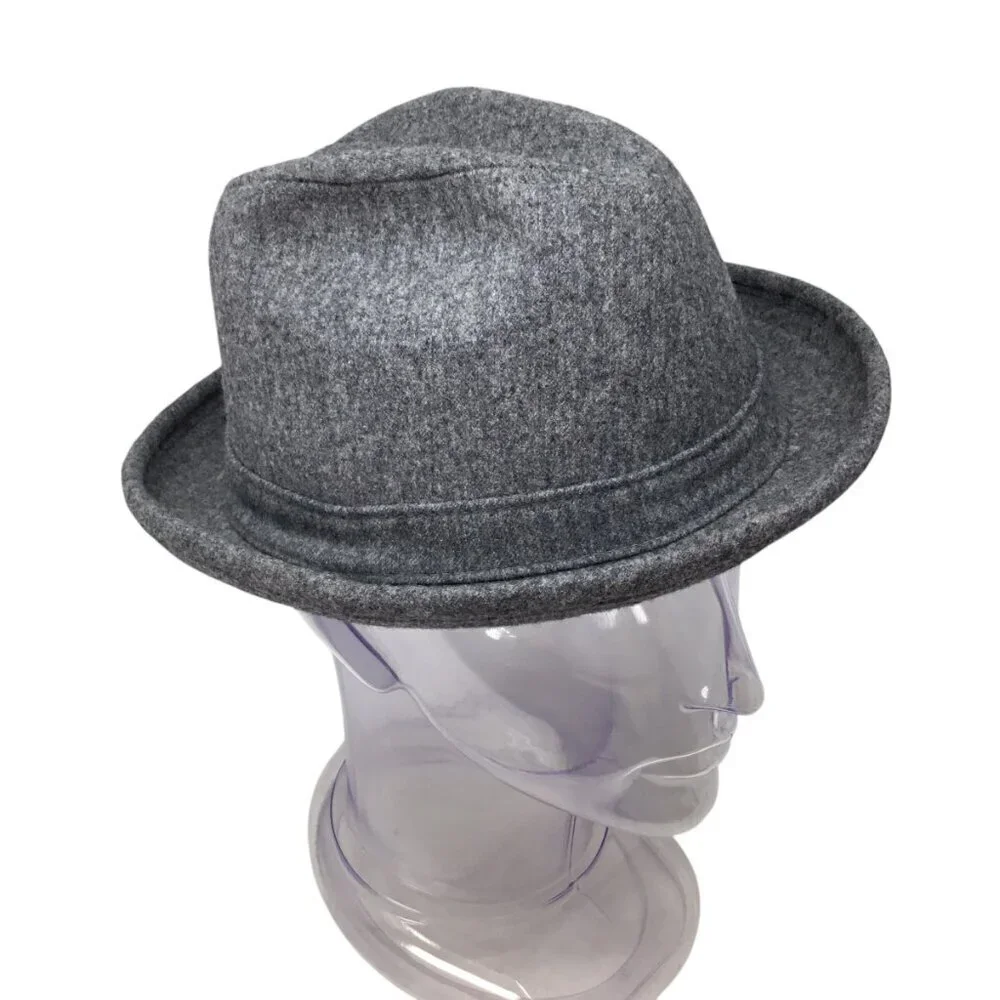 Pendleton Fedora 100% Virgin Wool NWOT Size 7 3/8 Gray Hat USA Pristine Feathers